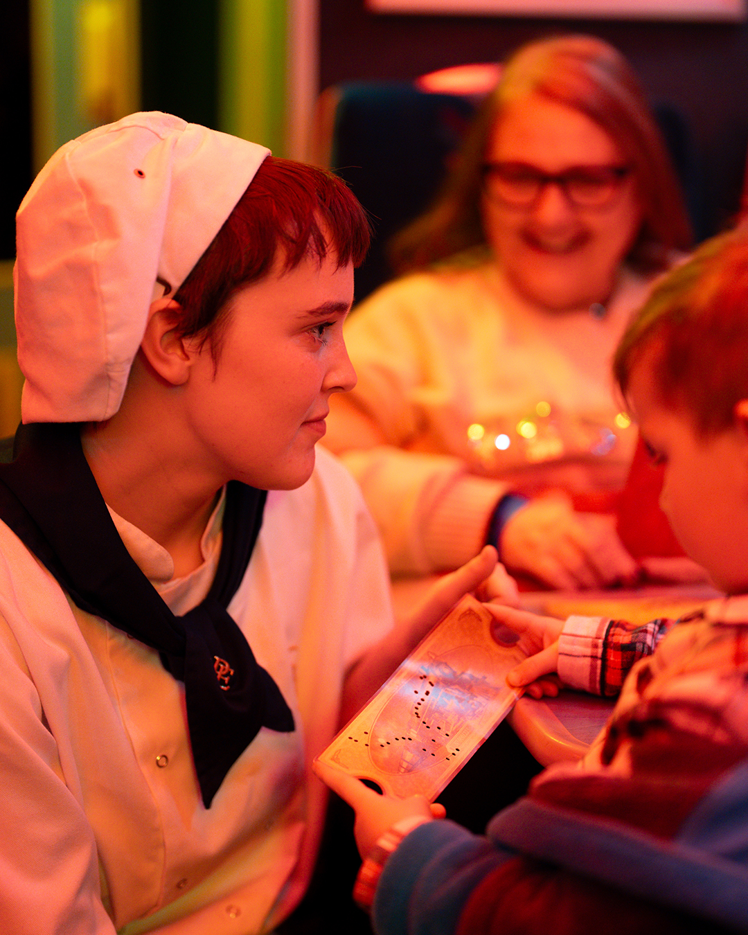 chef on the polar express train ride